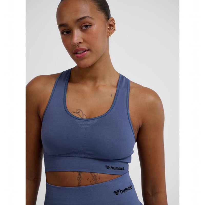 Hummel Tif Seamless Top Ženske Sportski Grudnjak Plave | 045791-343