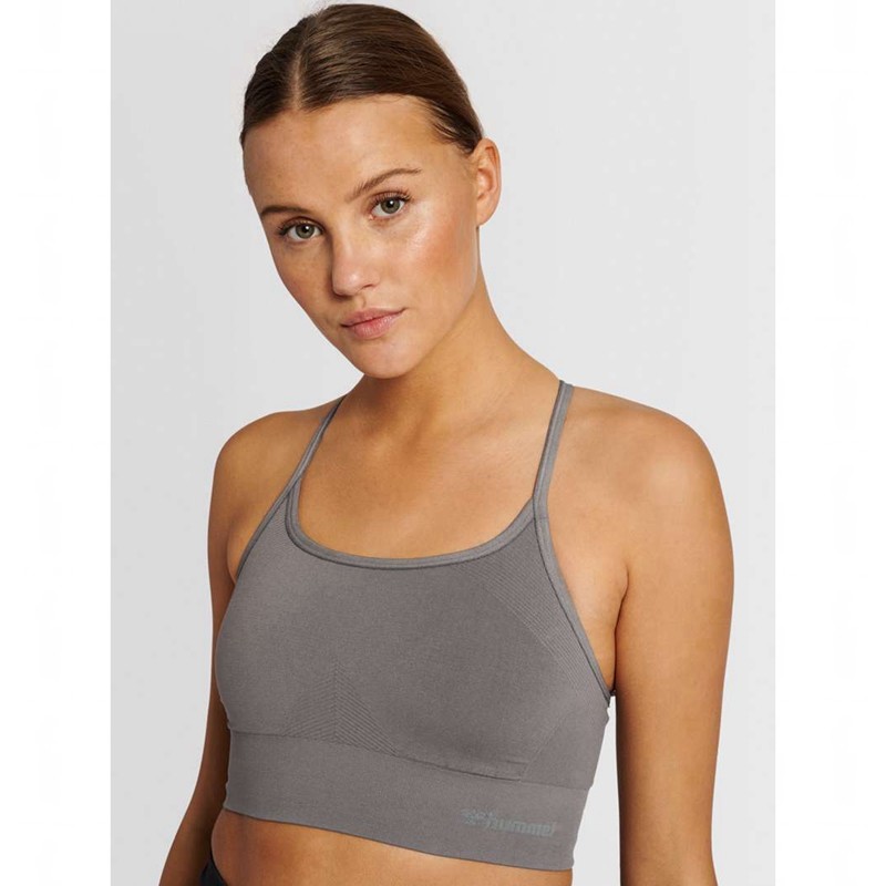 Hummel Tiffy Seamless Top Ženske Sportski Grudnjak Sive | 454561-716