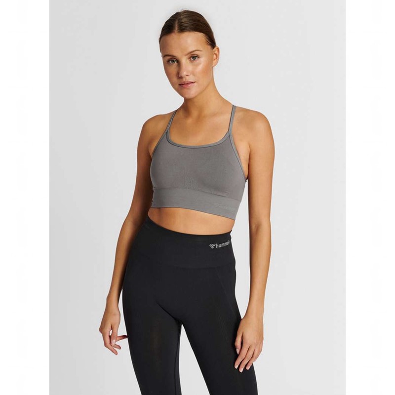 Hummel Tiffy Seamless Top Ženske Sportski Grudnjak Sive | 454561-716