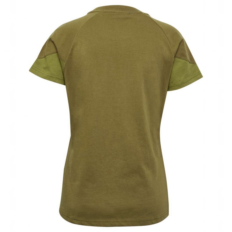 Hummel Travel S/S Ženske Majice Maslinasto Zelene | 003745-051