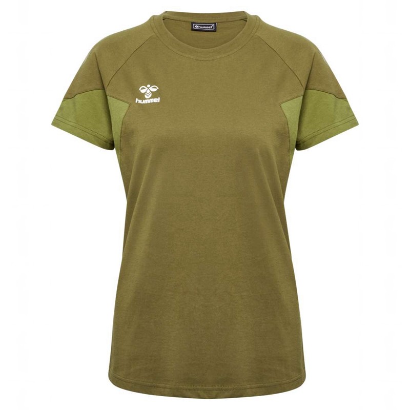Hummel Travel S/S Ženske Majice Maslinasto Zelene | 003745-051