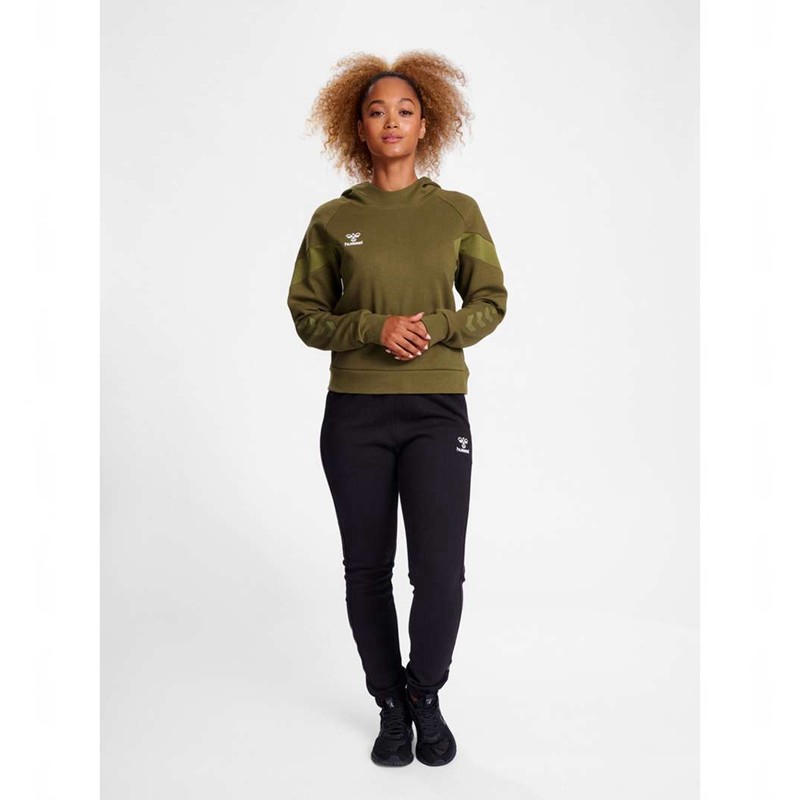 Hummel Travel Sweat Ženske Majica s Kapuljačom Maslinasto Zelene | 870311-816