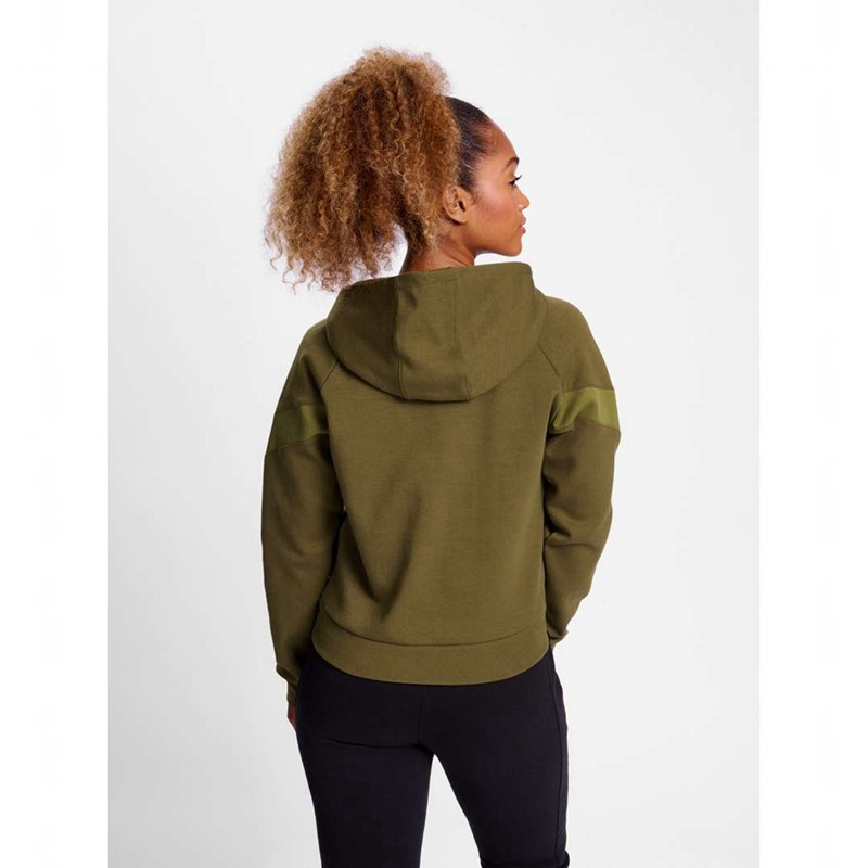 Hummel Travel Sweat Ženske Majica s Kapuljačom Maslinasto Zelene | 870311-816