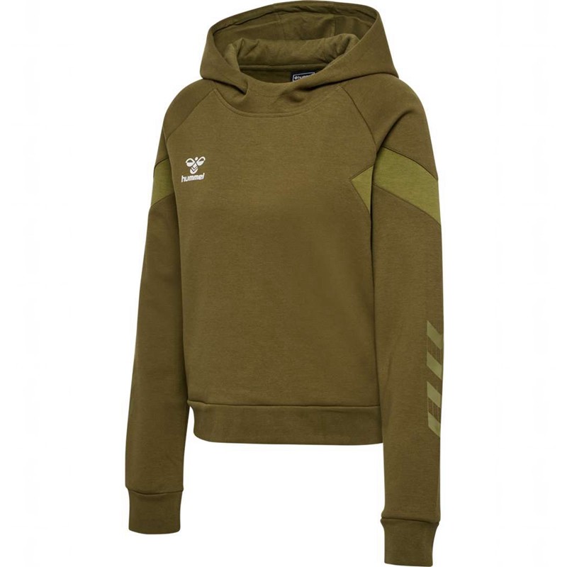 Hummel Travel Sweat Ženske Majica s Kapuljačom Maslinasto Zelene | 870311-816