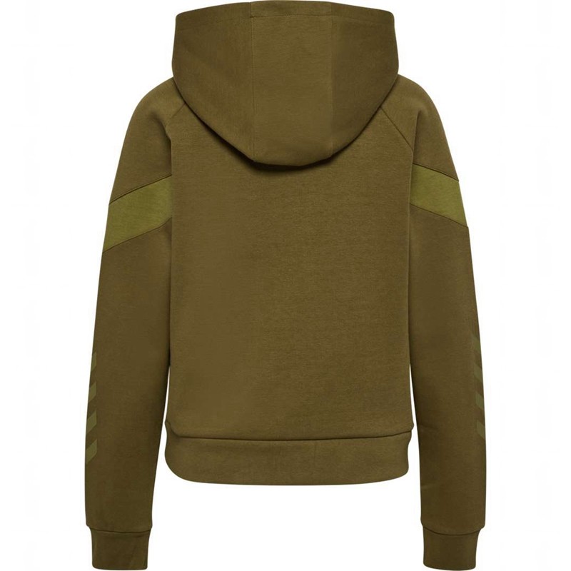 Hummel Travel Sweat Ženske Majica s Kapuljačom Maslinasto Zelene | 870311-816