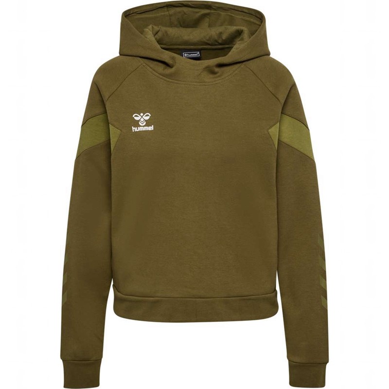 Hummel Travel Sweat Ženske Majica s Kapuljačom Maslinasto Zelene | 870311-816