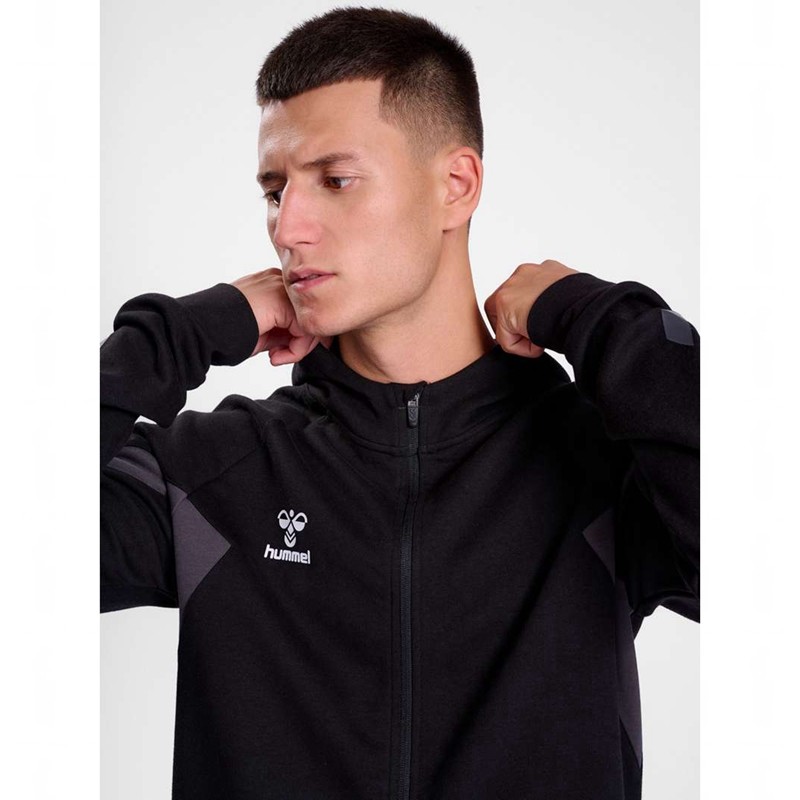 Hummel Travel Zip Muške Majica s Kapuljačom Crne | 804106-546