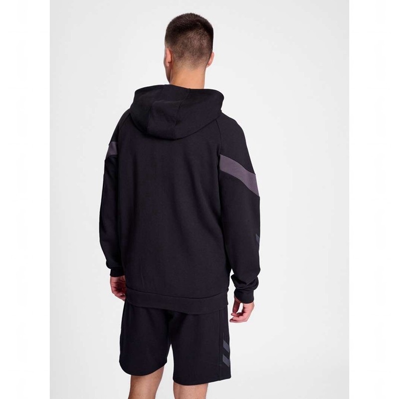 Hummel Travel Zip Muške Majica s Kapuljačom Crne | 804106-546