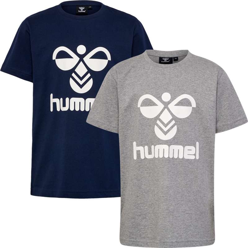 Hummel Tres S/S 2-pk Dječje Majice Crne | 718659-622