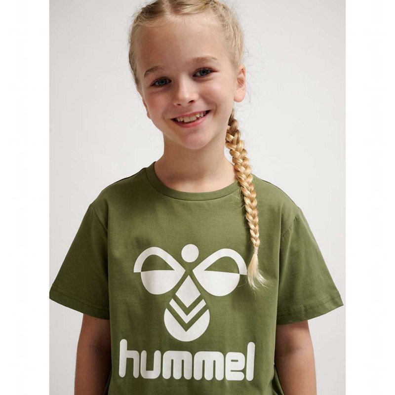 Hummel Tres S/S Dječje Majice Maslinasto Zelene | 509120-422