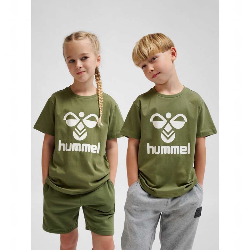 Hummel Tres S/S Dječje Majice Maslinasto Zelene | 509120-422