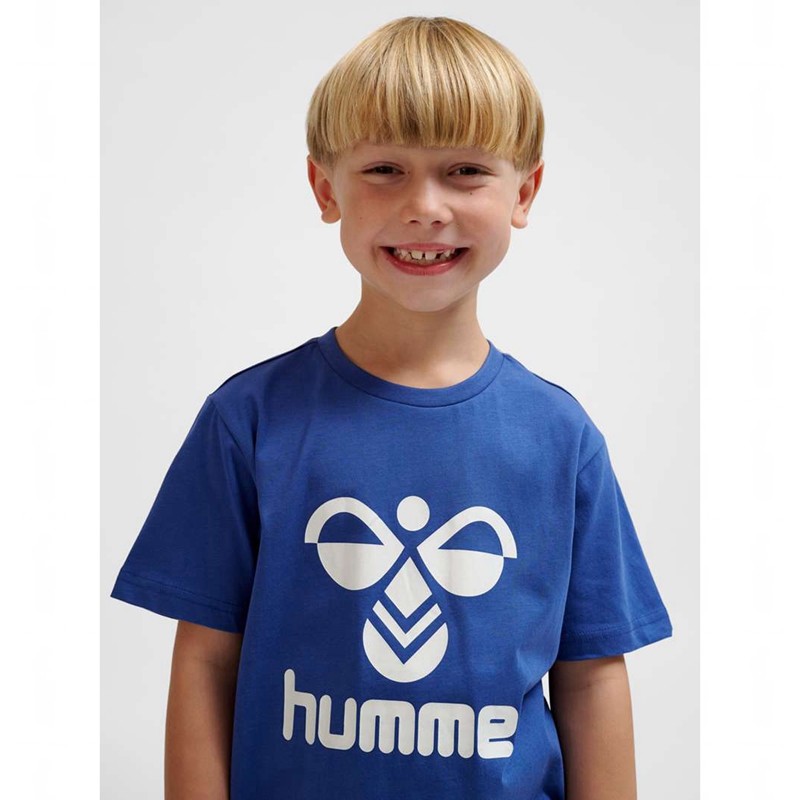 Hummel Tres S/S Dječje Majice Plave | 770067-249