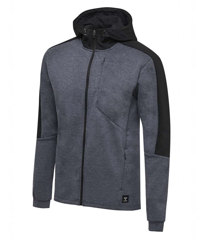 Hummel Tropper Zip Muške Majica s Kapuljačom Crne | 833098-910