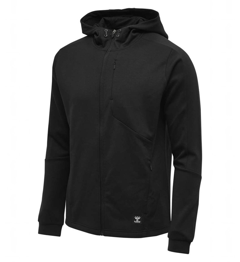 Hummel Tropper Zip Muške Majica s Kapuljačom Crne | 515382-621