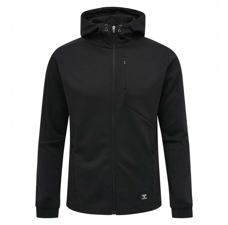 Hummel Tropper Zip Muške Majica s Kapuljačom Crne | 515382-621